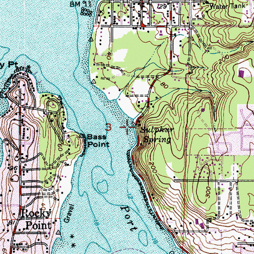 Topographic Map of Sulphur Spring, WA