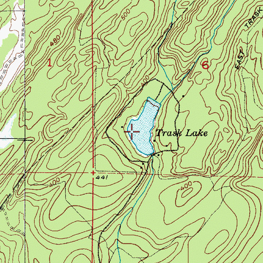 Topographic Map of Trask Lake, WA