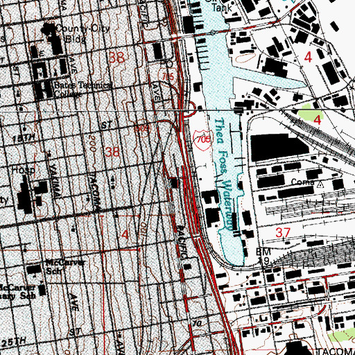 Topographic Map of Union Station, WA