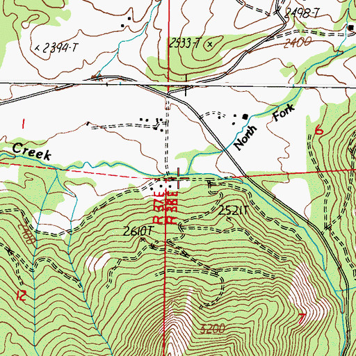 Topographic Map of North Fork Hunter Creek, WA