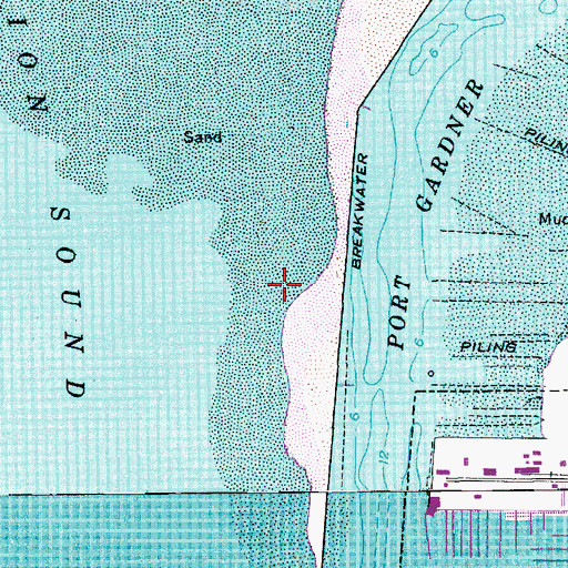 Topographic Map of Jetty Island, WA