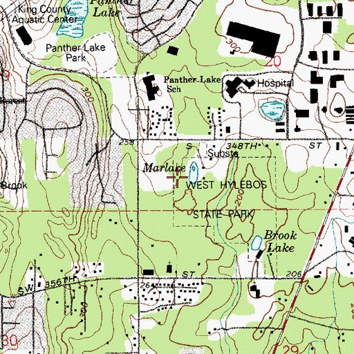 Topographic Map of Marlake, WA