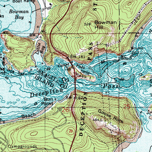Topographic Map of Pass Island, WA