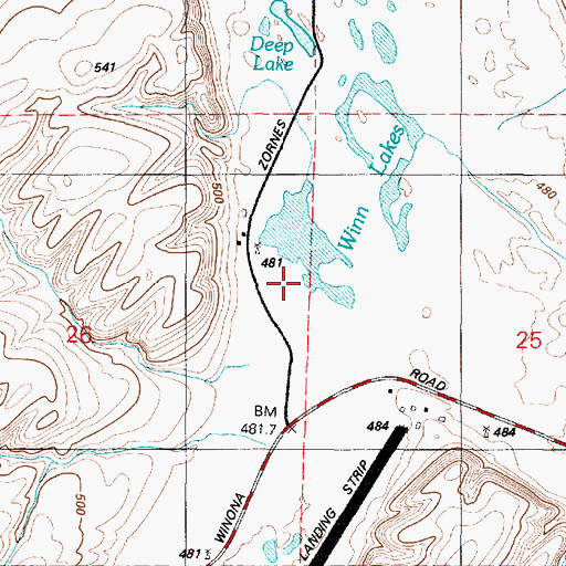 Topographic Map of Winn Lakes, WA
