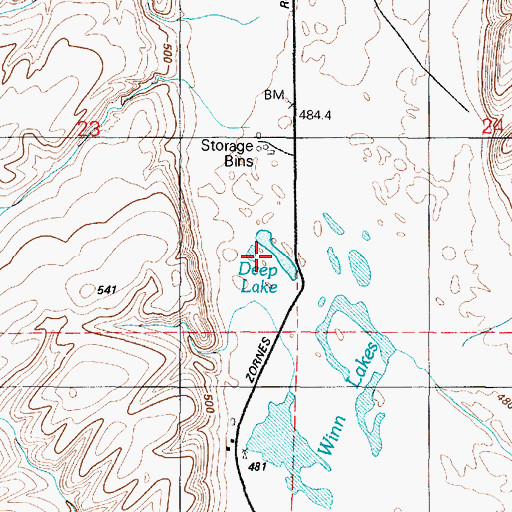 Topographic Map of Deep Lake, WA