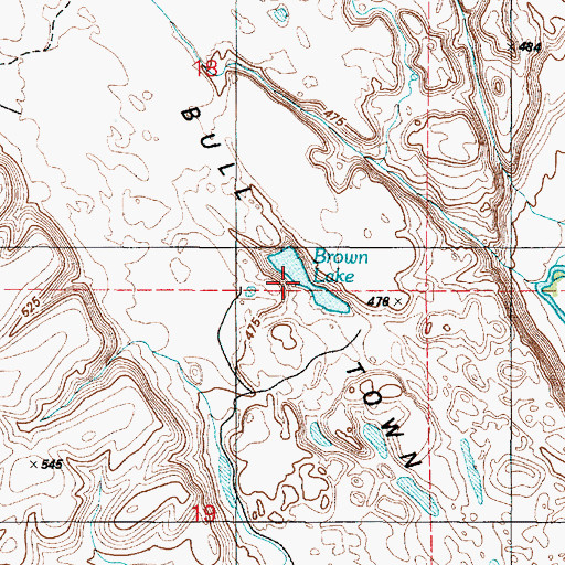 Topographic Map of Brown Lake, WA