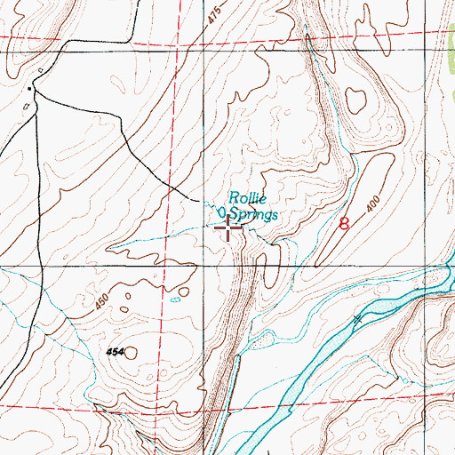 Topographic Map of Rollie Springs, WA