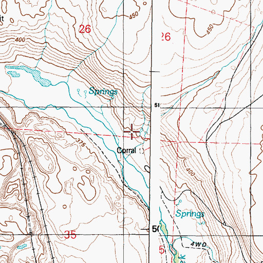 Topographic Map of Negro Spring, WA