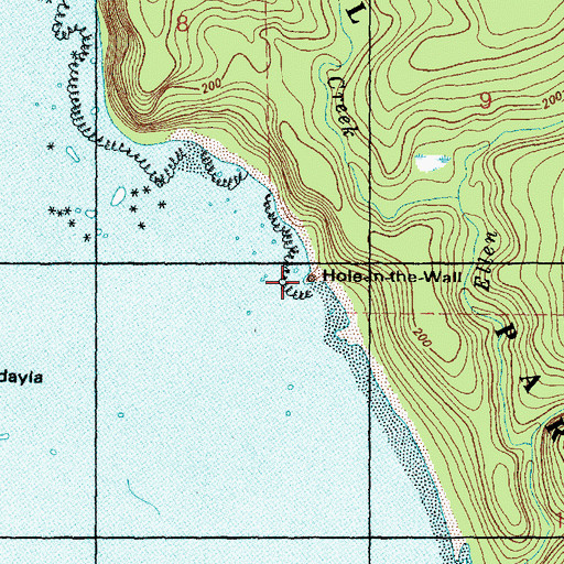 Topographic Map of Hole-in-the-Wall, WA