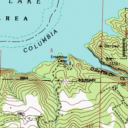 Topographic Map of Enterprise Camp, WA