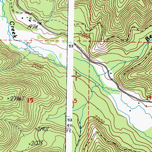 Topographic Map of Bear Creek, WA