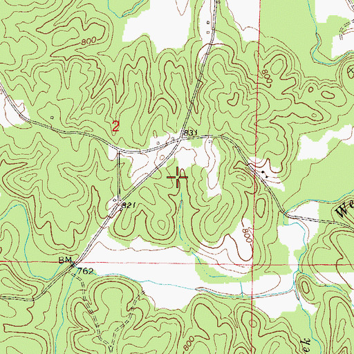Topographic Map of Dawkins Prospect, AL