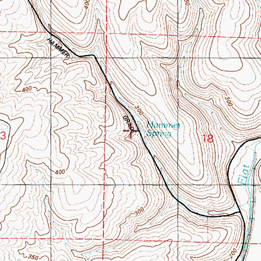 Topographic Map of Hammer Spring, WA