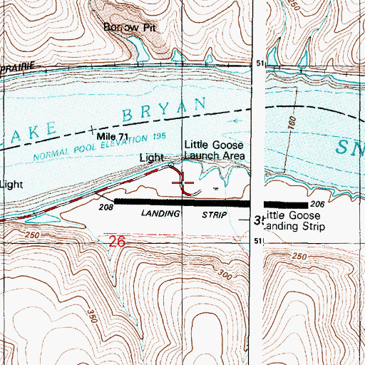 Topographic Map of Little Goose Launch Area, WA