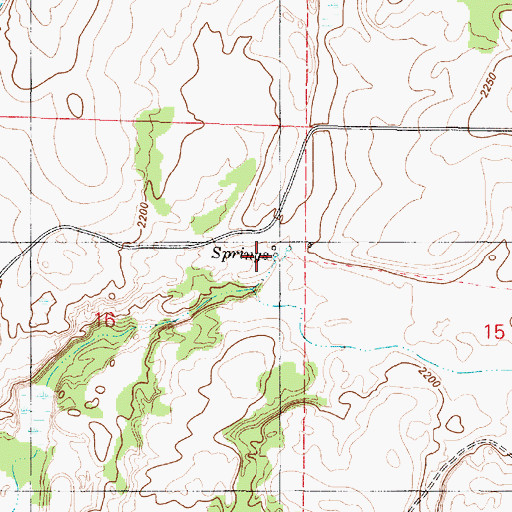 Topographic Map of Box Spring, WA