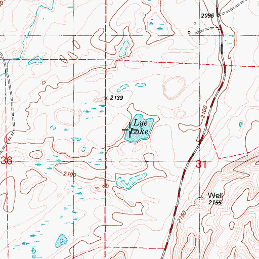 Topographic Map of Lye Lake, WA