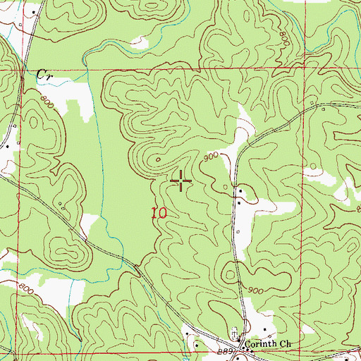 Topographic Map of Carter Prospect, AL