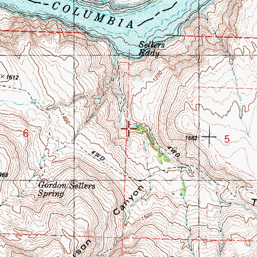 Topographic Map of Henderson Canyon, WA