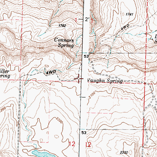 Topographic Map of Vaughn Spring, WA