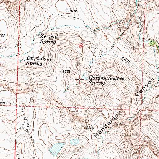Topographic Map of Gordon Sellers Spring, WA