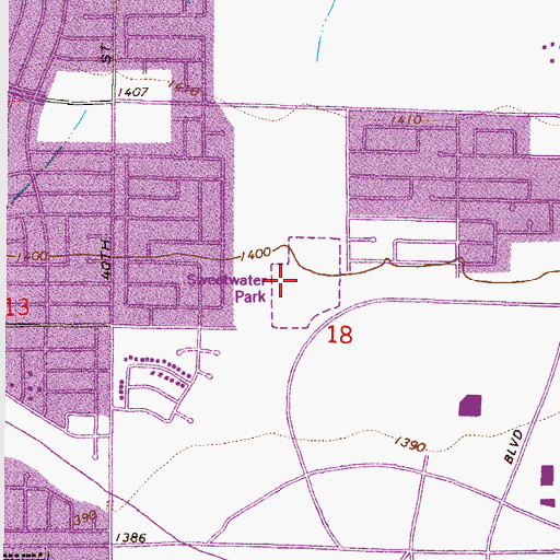 Topographic Map of Sweetwater Park, AZ