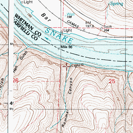 Topographic Map of Rommel Canyon, WA
