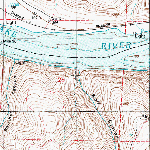 Topographic Map of Wolf Canyon, WA