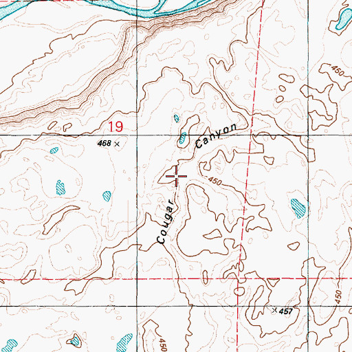 Topographic Map of Cougar Canyon, WA