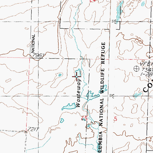 Topographic Map of Crab Creek Wasteway, WA