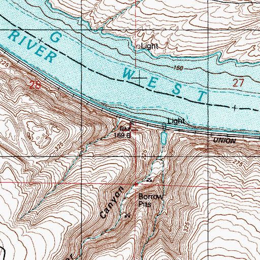 Topographic Map of Cow Bar Canyon, WA