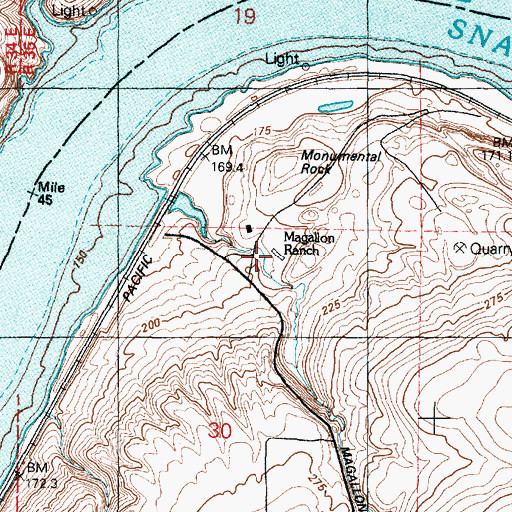 Topographic Map of Magallon Ranch, WA