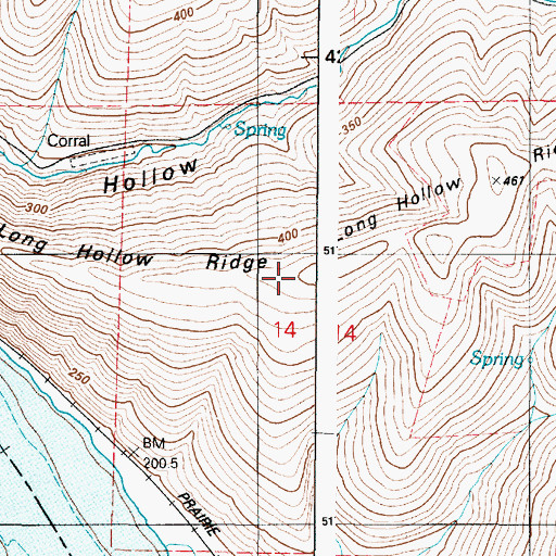Topographic Map of Long Hollow Ridge, WA