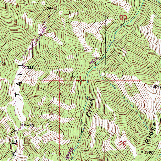 Topographic Map of Turkey Creek Trail, WA
