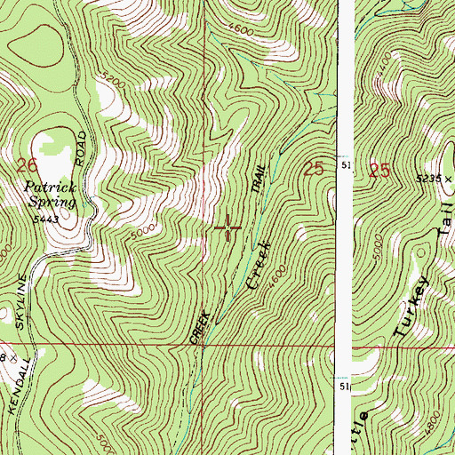 Topographic Map of Meadow Creek Trail, WA