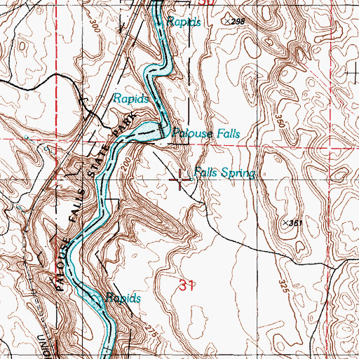 Topographic Map of Falls Spring, WA
