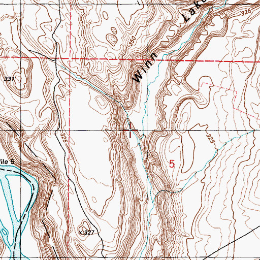 Topographic Map of Winn Lake Canyon, WA