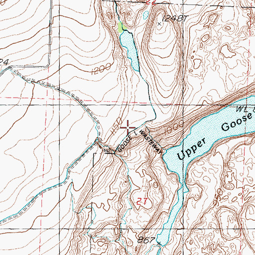 Topographic Map of Goose Lake Wasteway, WA