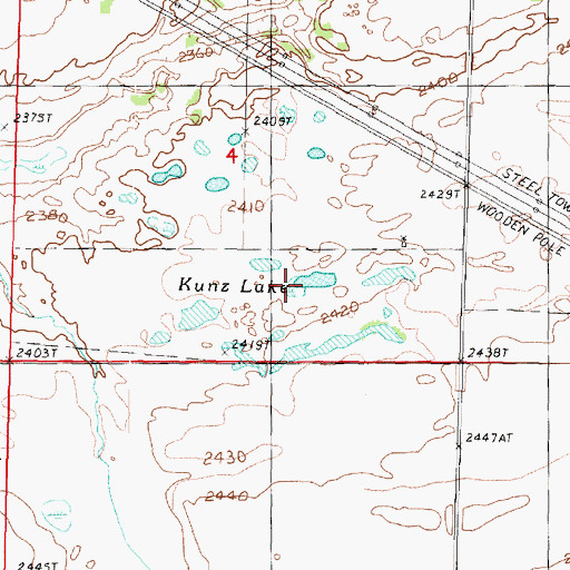 Topographic Map of Kunz Lake, WA