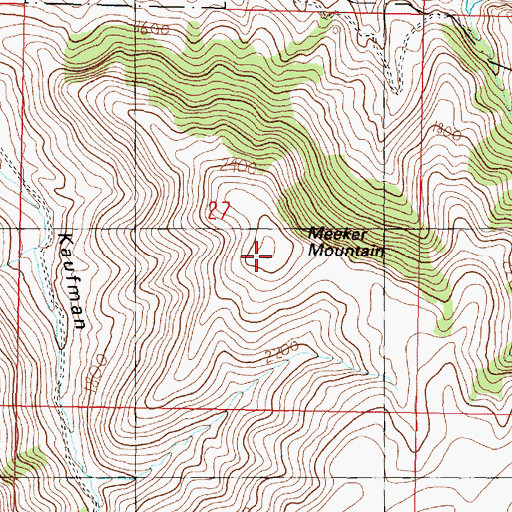Topographic Map of Meeker Mountain, WA
