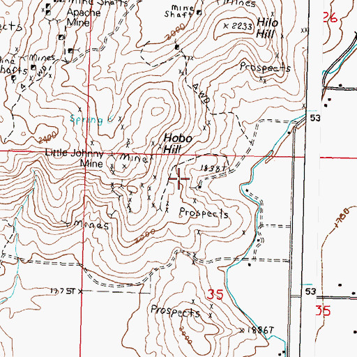 Topographic Map of Nespelem Con Mine (historical), WA