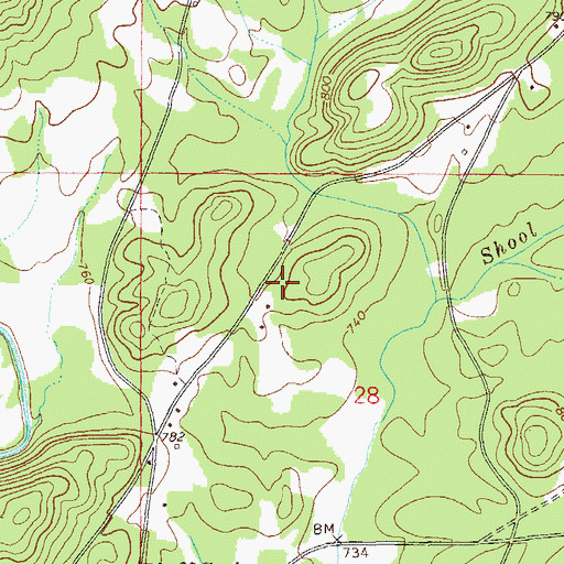 Topographic Map of Brown Cemetery, AL