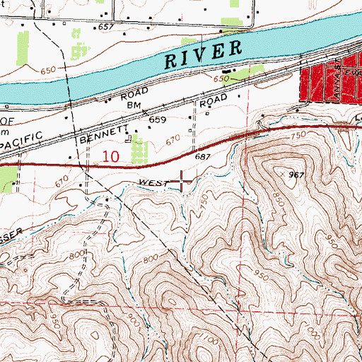 Topographic Map of Prosser West Lateral, WA