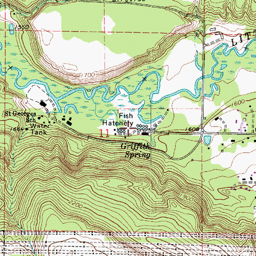 Topographic Map of Spokane State Fish Hatchery, WA