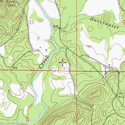Topographic Map of Patterson Cemetery, AL