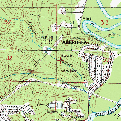 Topographic Map of Stewart Memorial Park, WA