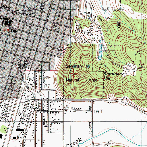 Topographic Map of Seminary Hill Natural Area, WA