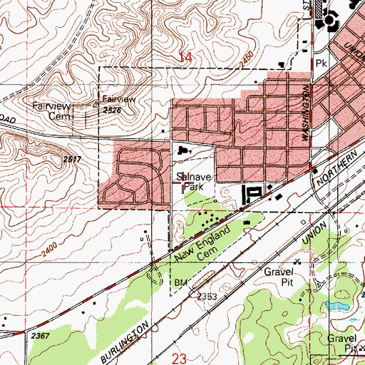 Topographic Map of Salnave Park, WA