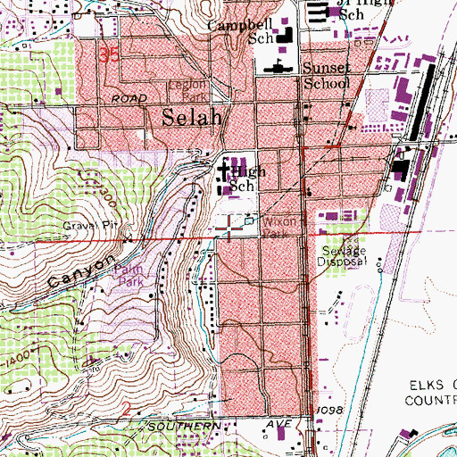 Topographic Map of Wixon Park, WA