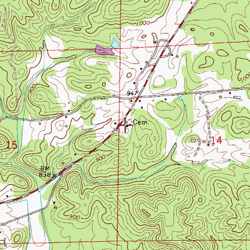 Topographic Map of Bethel Church, AL