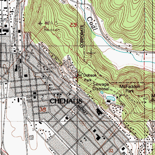 Topographic Map of John Dobson Park, WA